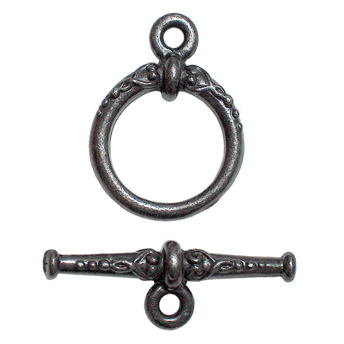 TierraCast Heirloom Toggle Clasp / pewter with a black finish