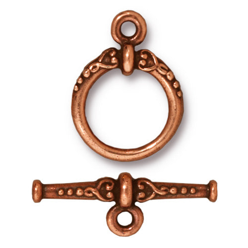 TierraCast Heirloom Toggle Clasp / pewter with antique copper finish