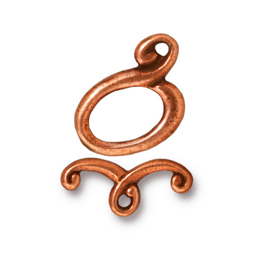 TierraCast Melody Toggle Clasp / pewter with antique copper finish