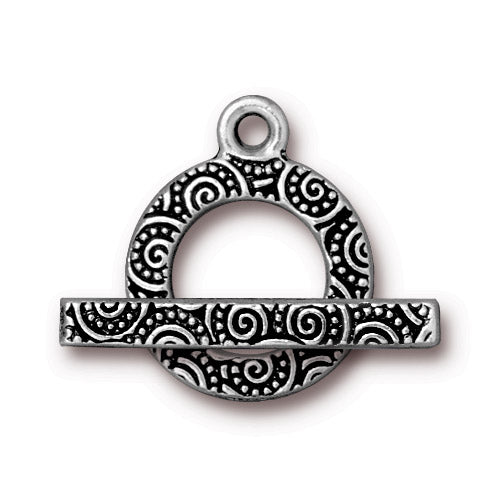 TierraCast Spiral Toggle Clasp / pewter with antique silver finish