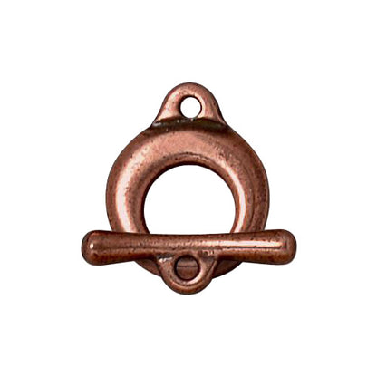 TierraCast Maker's Toggle Clasp / pewter with antique copper finish / reverse view