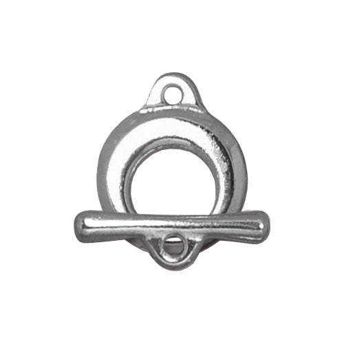 TierraCast Maker's Toggle Clasp / pewter with a bright rhodium finish / reverse view