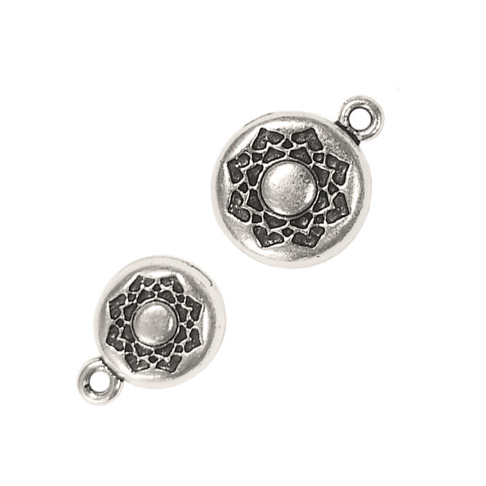 TierraCast Lotus Magnetic Clasp / pewter with antique silver finish / open top view