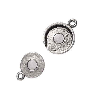 TierraCast Lotus Magnetic Clasp / pewter with antique silver finish / open reverse view