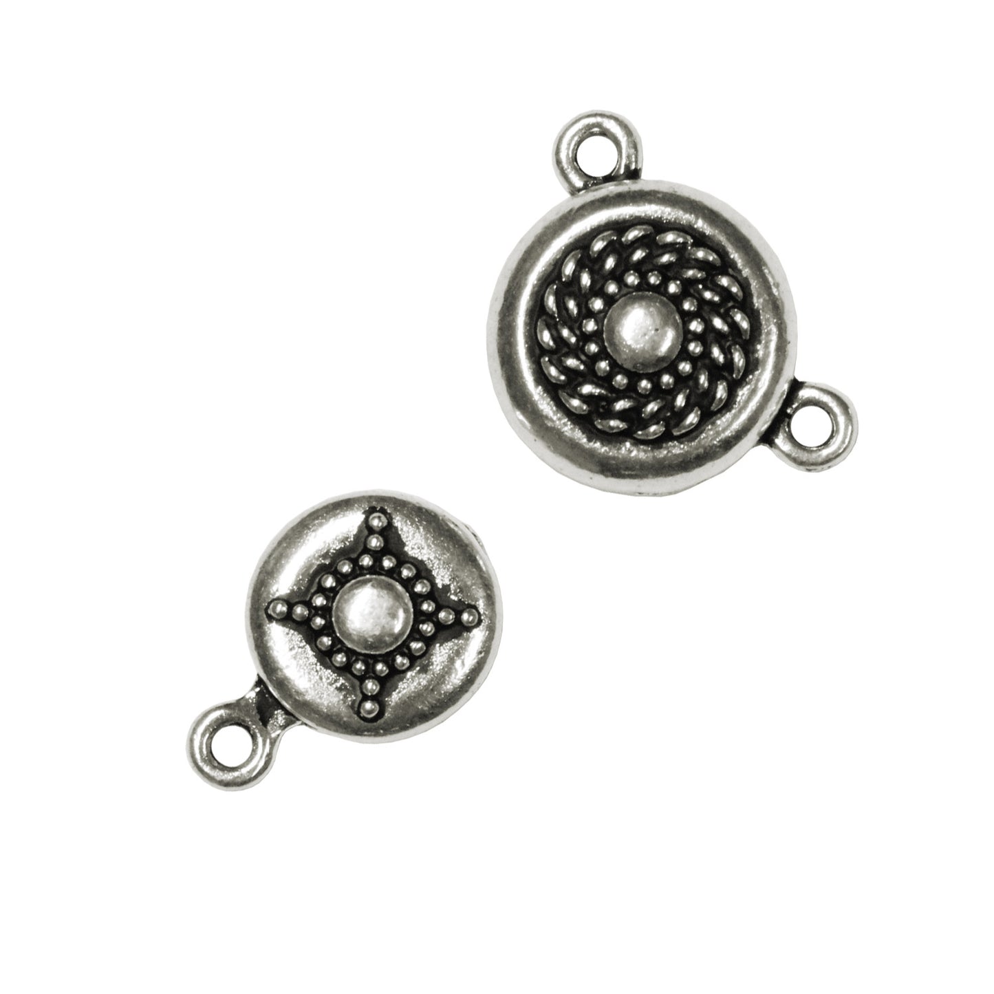 TierraCast Opulence Magnetic Clasp / pewter with antique silver finish / top view open