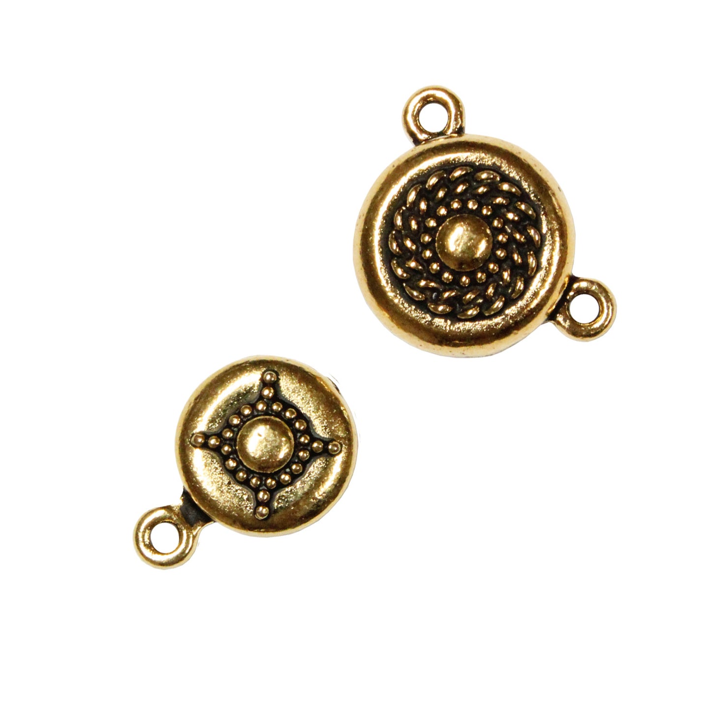 TierraCast Opulence Magnetic Clasp / pewter with antique gold finish / top view open