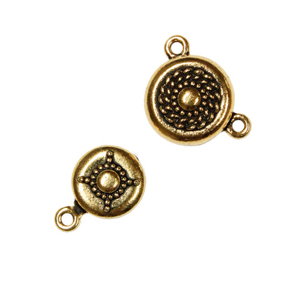TierraCast Opulence Magnetic Clasp / pewter with antique gold finish / top view open