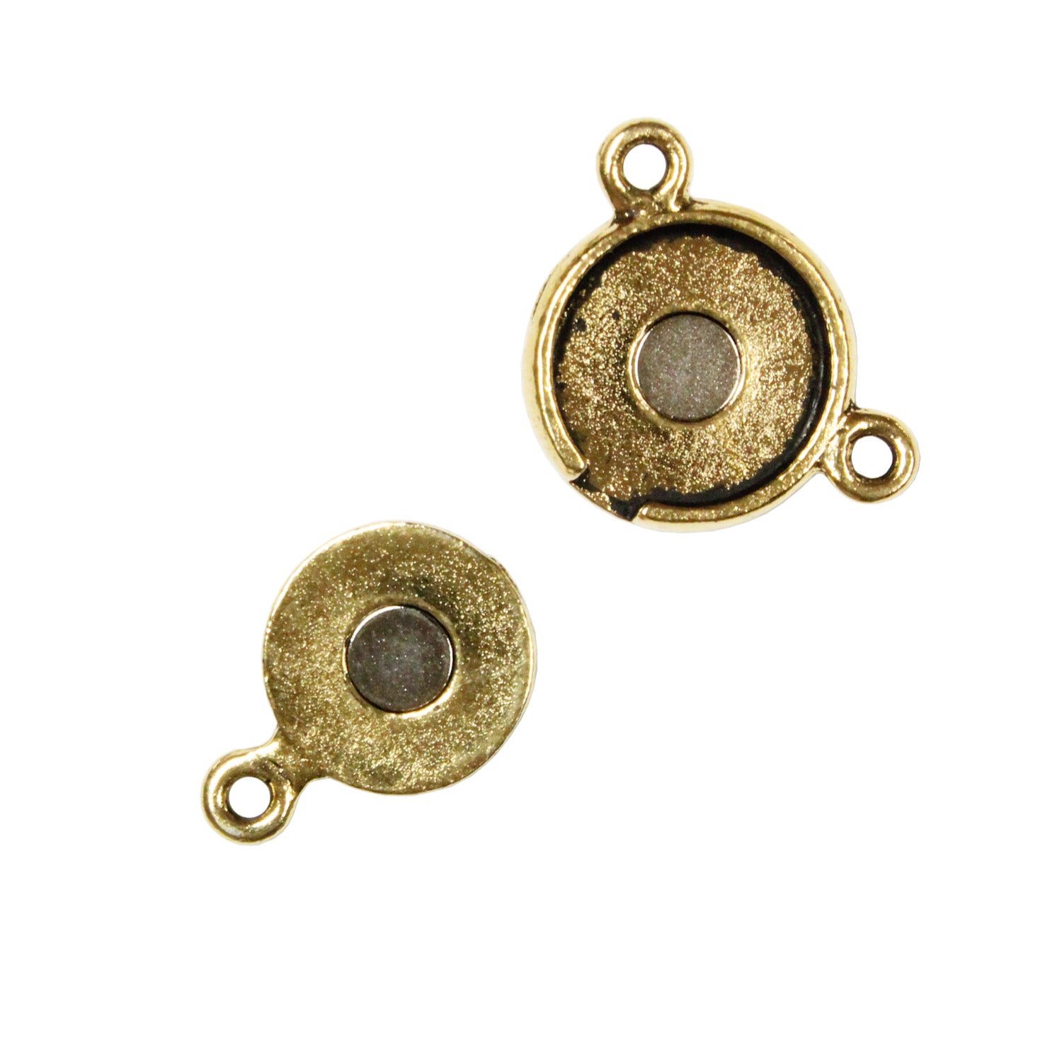 TierraCast Opulence Magnetic Clasp / pewter with antique gold finish / reverse view open