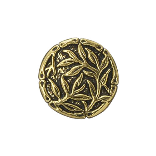 TierraCast Bamboo Button / pewter with antique gold finish
