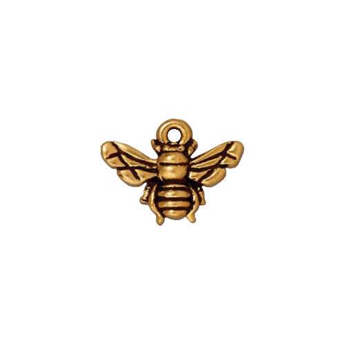 TierraCast Honeybee Charm / pewter with antique gold finish  / 94-2118-26
