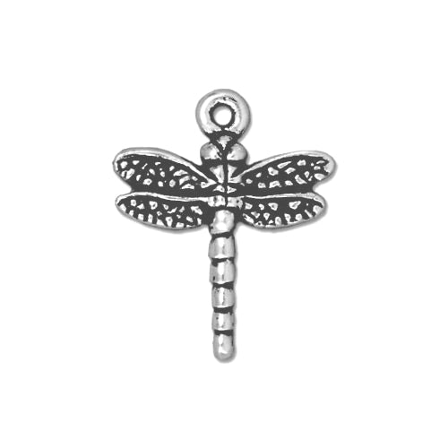 TierraCast 20mm Dragonfly Charm / pewter with an antique silver finish / 94-2119-12