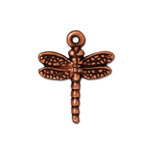 TierraCast 20mm Dragonfly Charm / pewter with an antique copper finish / 94-2119-18