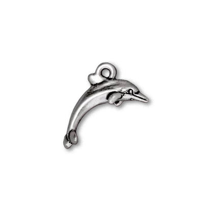 TierraCast Dolphin Charm / 10 Pack / pewter with antique silver finish