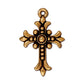TierraCast Fleur Cross Charm / pewter with antique gold finish / 94-2192-26