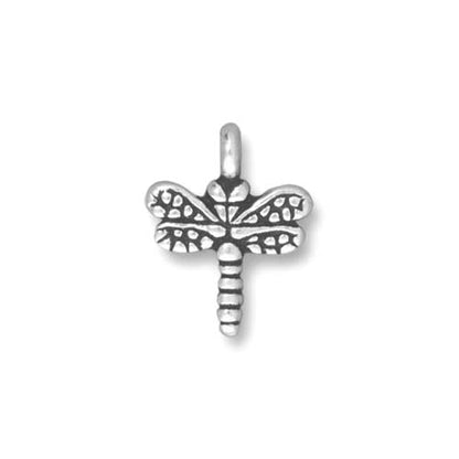 TierraCast 15mm Dragonfly Charm / 10 Pack / pewter with antique silver finish