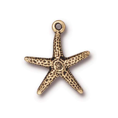 TierraCast Seastar Charm / pewter with antique gold finish  / 94-2232-26