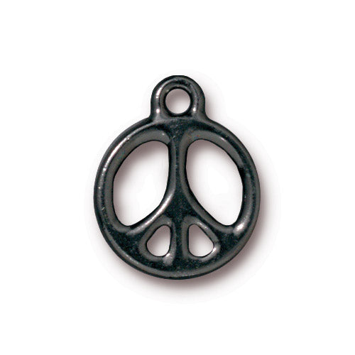 TierraCast Peace Charm / plated pewter with a black finish / 94-2294-13