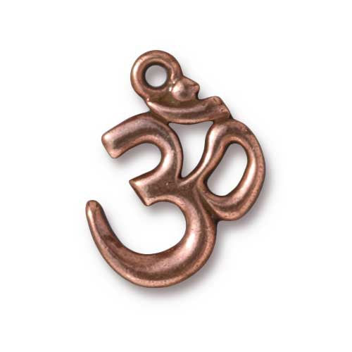 TierraCast 22mm Om Charm / pewter with antique copper finish