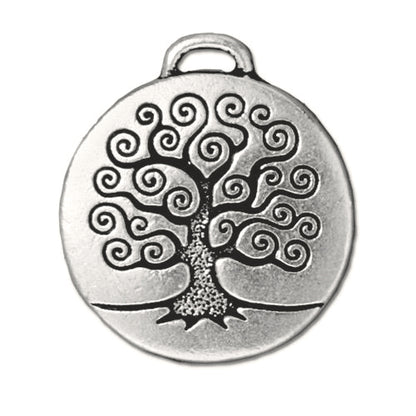 TierraCast 26mm Tree of Life Pendant / pewter with antique silver finish / 94-2304-12