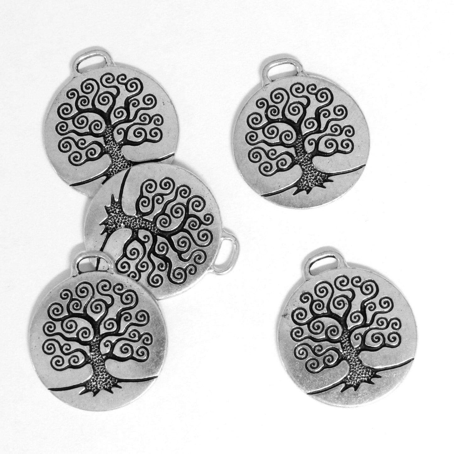 TierraCast 26mm Tree of Life Pendant / pewter with antique silver finish / 94-2304-12