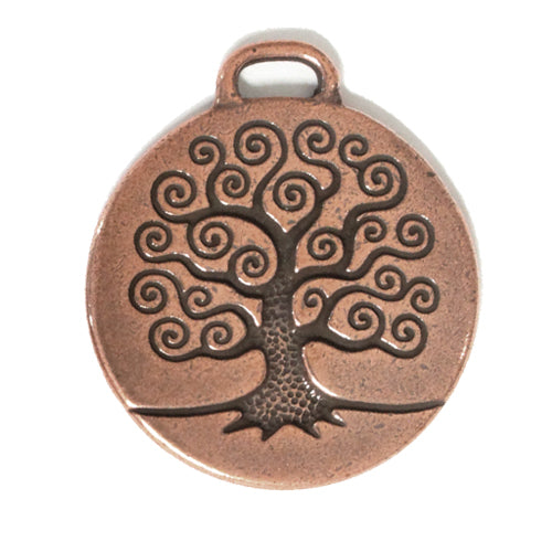 TierraCast 26mm Tree of Life Pendant / pewter with antique copper finish / 94-2304-18