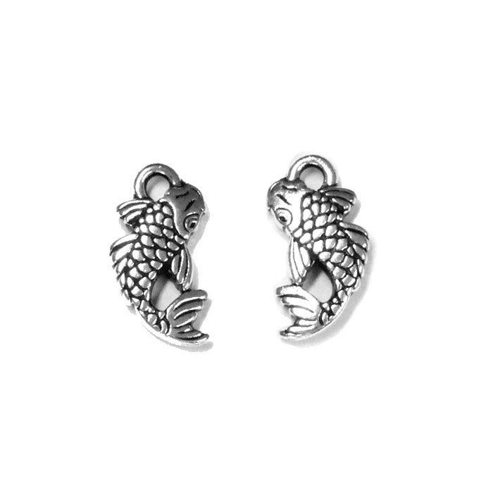 TierraCast 18mm Koi Charm / pewter with antique silver finish / 94-2306-12