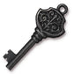 TierraCast Victorian Key Charm / pewter with a black finish / 94-2339-13