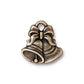 TierraCast Christmas Bells Charm / pewter with a brass oxide finish / 94-2349-27