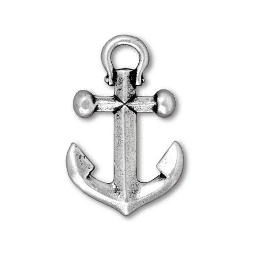 TierraCast Anchor Pendant Antique Silver / pewter with a plated finish / 94-2358-12