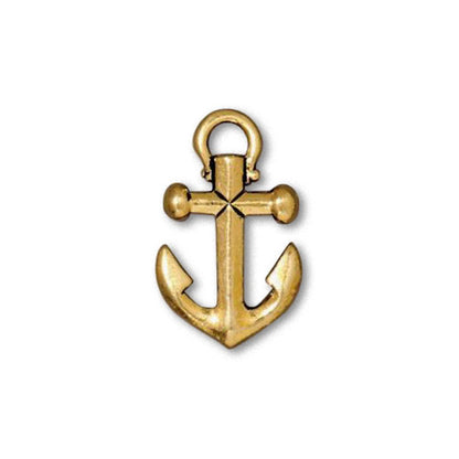 TierraCast Anchor Charm Antique Gold