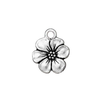 TierraCast Apple Blossom Charm / pewter with antique silver finish