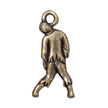 TierraCast Zombie Charm / pewter with a brass oxide finish / 94-2382-27