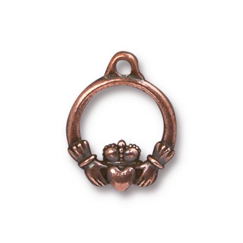 TierraCast 19mm Claddagh Charm / pewter with antique copper finish / 94-2387-18