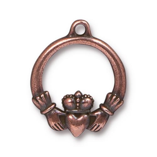 TierraCast 24mm Claddagh Charm / pewter with antique copper finish / 94-2388-18