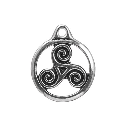 TierraCast 19mm Triskele Charm / pewter with antique silver finish / 94-2391-12