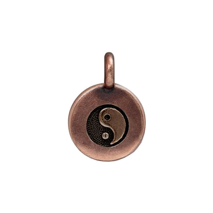 TierraCast Yin Yang Charm / pewter with antique copper finish / 94-2405-18