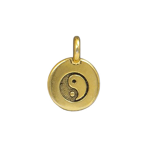 TierraCast Yin Yang Charm / pewter with antique gold finish / 94-2405-26