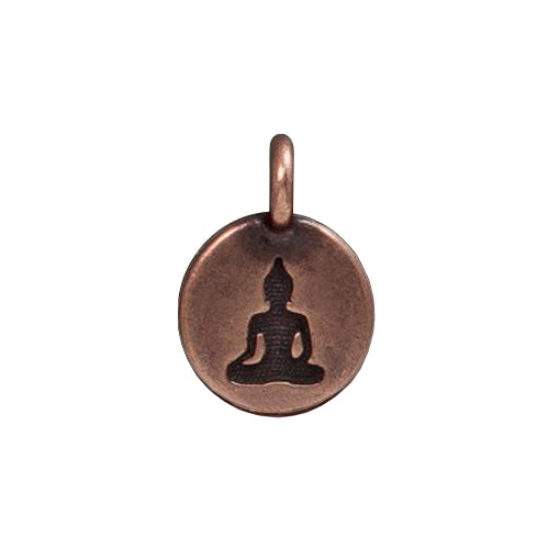 TierraCast Buddha Charm / pewter with antique copper finish / 94-2407-18