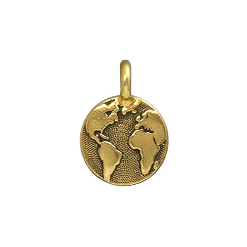 TierraCast Earth Charm / pewter with antique gold finish / 94-2408-26
