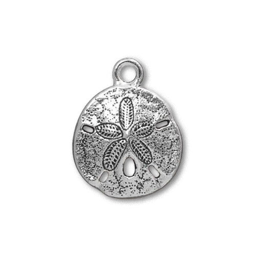 TierraCast Sand Dollar Charm / pewter with antique silver finish  / 94-2449-12