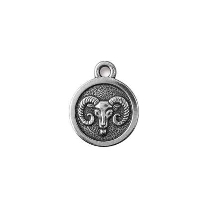TierraCast Aries Zodiac Charm / pewter with antique silver finish  / 94-2470-12