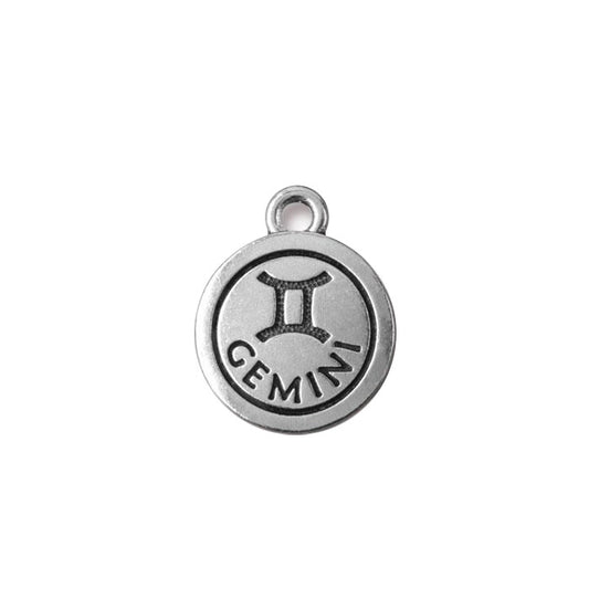 TierraCast Gemini Zodiac Charm / pewter with antique silver finish  / 94-2472-12