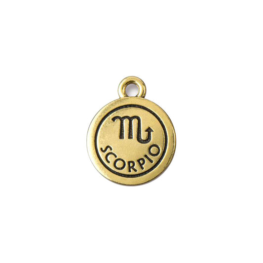 TierraCast Scorpio Zodiac Charm / pewter with antique gold finish  / 94-2477-26