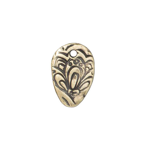 TierraCast 14mm Flora Charm / pewter with a brass oxide finish / 94-2493-27