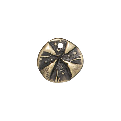 TierraCast 12mm Jardin Charm / pewter with a brass oxide finish / 94-2500-27