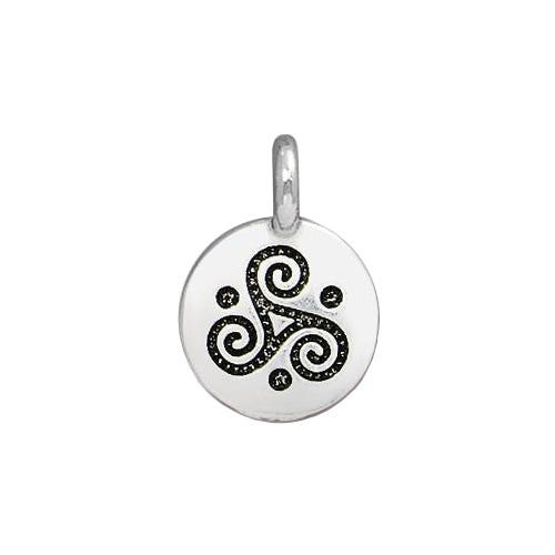 TierraCast Triple Spiral Charm / pewter with antique silver finish  / 94-2508-12