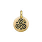 TierraCast Triple Spiral Charm / pewter with antique gold finish  / 94-2508-26