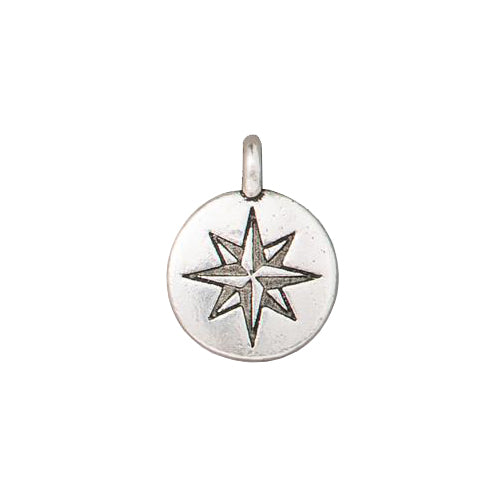 TierraCast Mini North Star Charm / pewter with antique silver finish / 94-2525-12