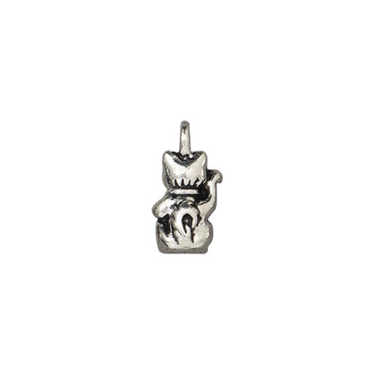 TierraCast 17mm Beckoning Kitty Charm / pewter with antique silver finish / 94-2535-12