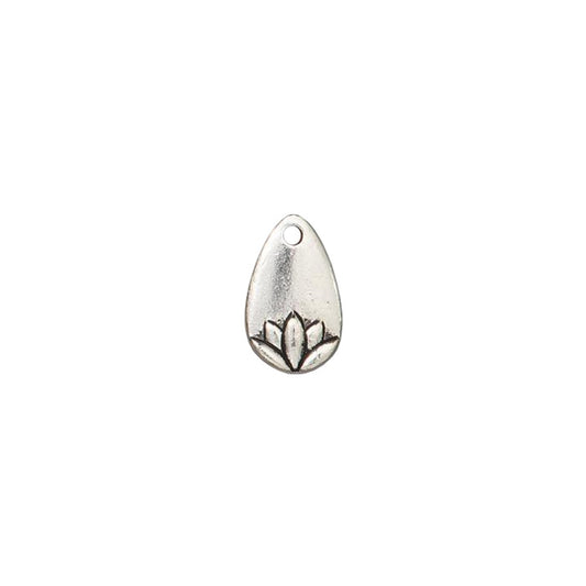 TierraCast 13mm Lotus Petal Charm / pewter with antique silver finish / 94-2536-12